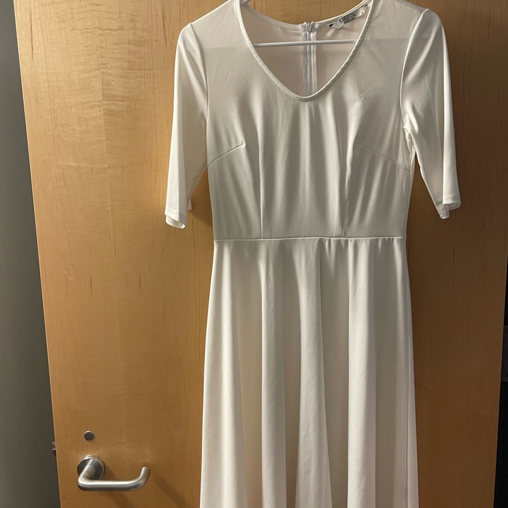 Elegant White Midi Dress